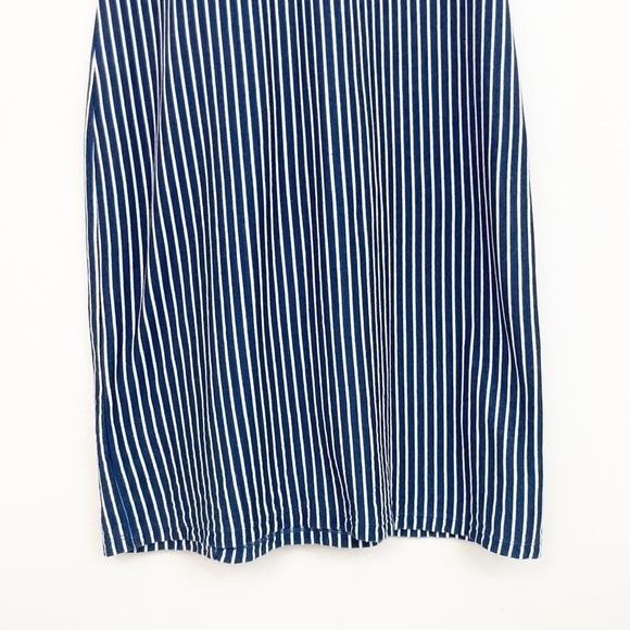 J. McLaughlin Blue 100% Cotton Striped Knotted Midi Dress Size Medium - Picture 12 of 15